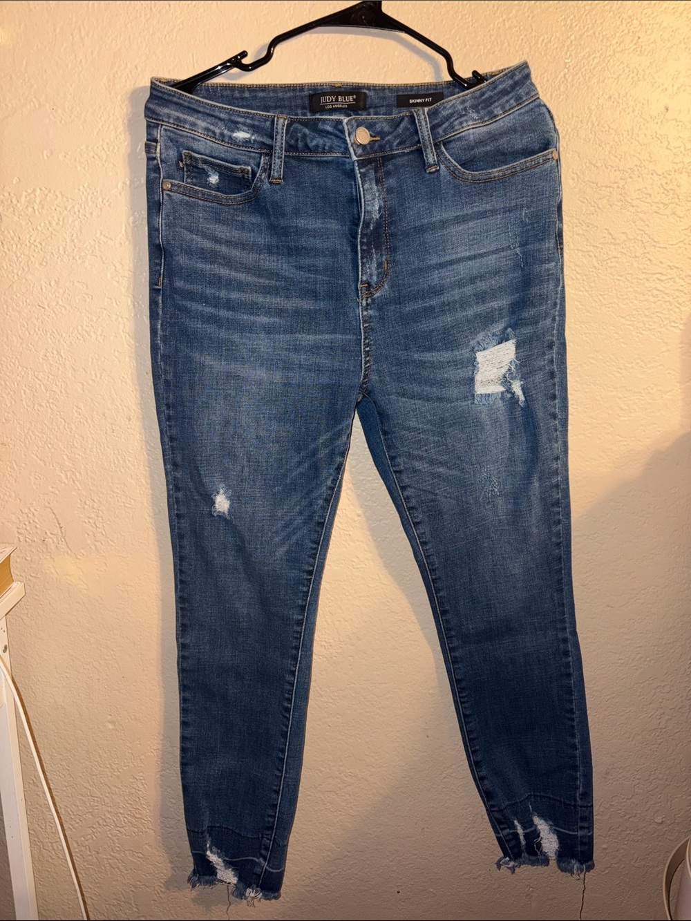 Judy Blue Distressed Dark Blue Curvy High-Rise Jeggings